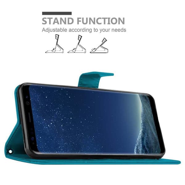 Samsung Galaxy S8 Skal Fodral i blomdesign Mobilskydd Case Cover med magnetisk stängning, ståfunktion och kortplatser