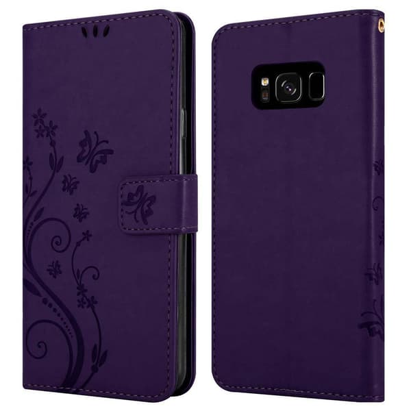 Deksel til Samsung Galaxy S8 Lommebokdeksel i blomster design med magnetisk lukking, stativfunksjon og kortplasser