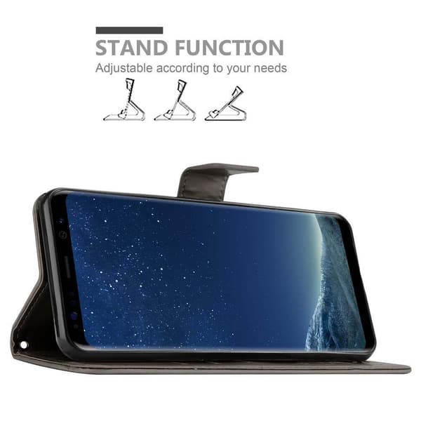 Deksel til Samsung Galaxy S8 Lommebokdeksel i blomster design med magnetisk lukking, stativfunksjon og kortplasser