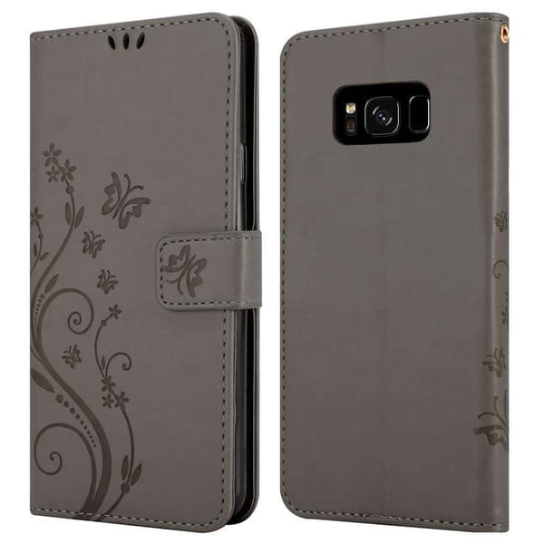 Deksel til Samsung Galaxy S8 Lommebokdeksel i blomster design med magnetisk lukking, stativfunksjon og kortplasser