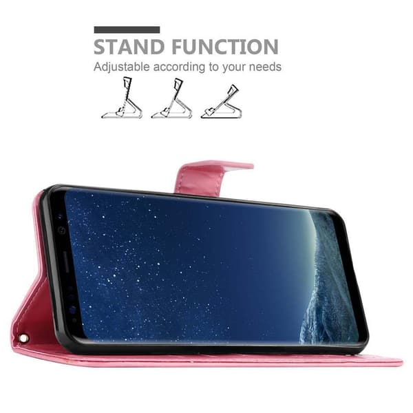 Deksel til Samsung Galaxy S8 Lommebokdeksel i blomster design med magnetisk lukking, stativfunksjon og kortplasser