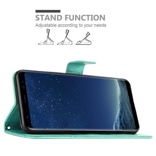 Deksel til Samsung Galaxy S8 Lommebokdeksel i blomster design med magnetisk lukking, stativfunksjon og kortplasser