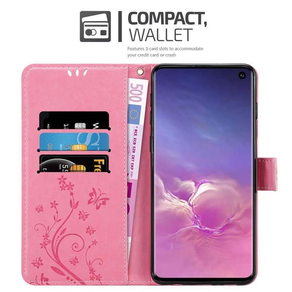 Deksel til Samsung Galaxy S10 5G Lommebokdeksel i blomster design med magnetisk lukking, stativfunksjon og kortplasser