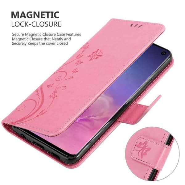 Deksel til Samsung Galaxy S10 5G Lommebokdeksel i blomster design med magnetisk lukking, stativfunksjon og kortplasser