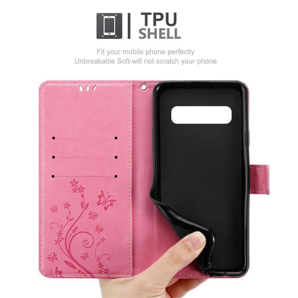 Samsung Galaxy S10 5G Pungetui Cover Blomster ()
