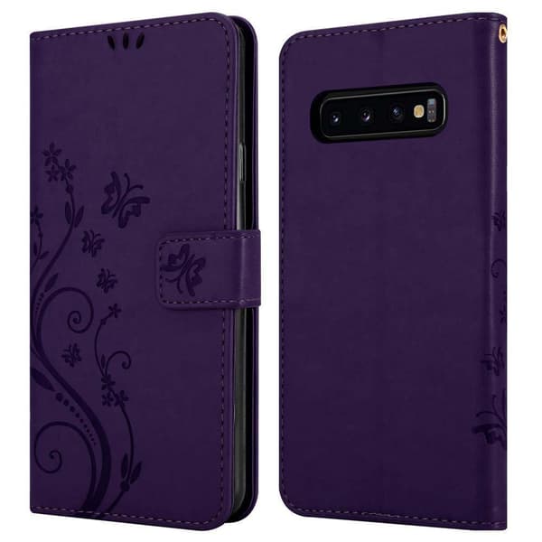 Deksel til Samsung Galaxy S10 5G Lommebokdeksel i blomster design med magnetisk lukking, stativfunksjon og kortplasser