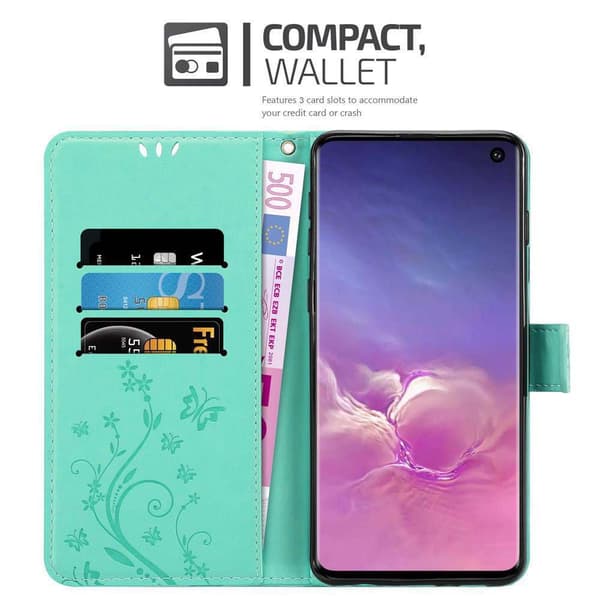 Deksel til Samsung Galaxy S10 5G Lommebokdeksel i blomster design med magnetisk lukking, stativfunksjon og kortplasser