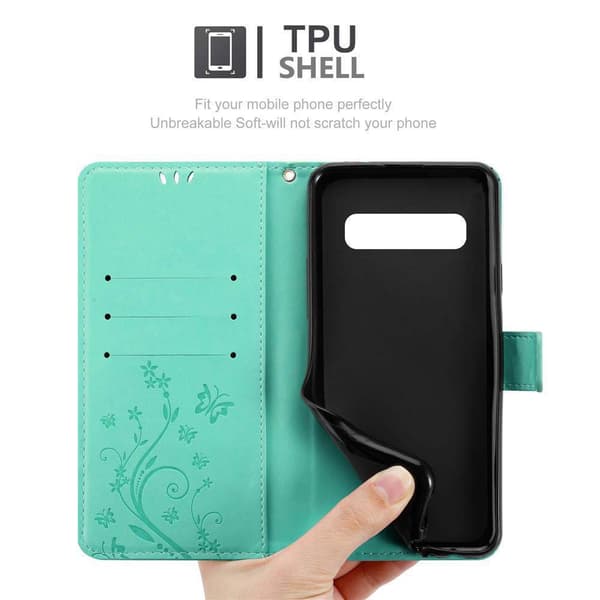Samsung Galaxy S10 5G Pungetui Cover Blomster ()