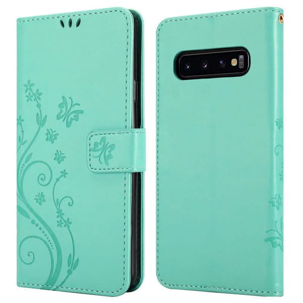 Samsung Galaxy S10 5G Pungetui Cover Blomster ()