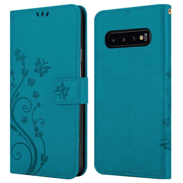 Samsung Galaxy S10 4G Pungetui Cover Blomster ()