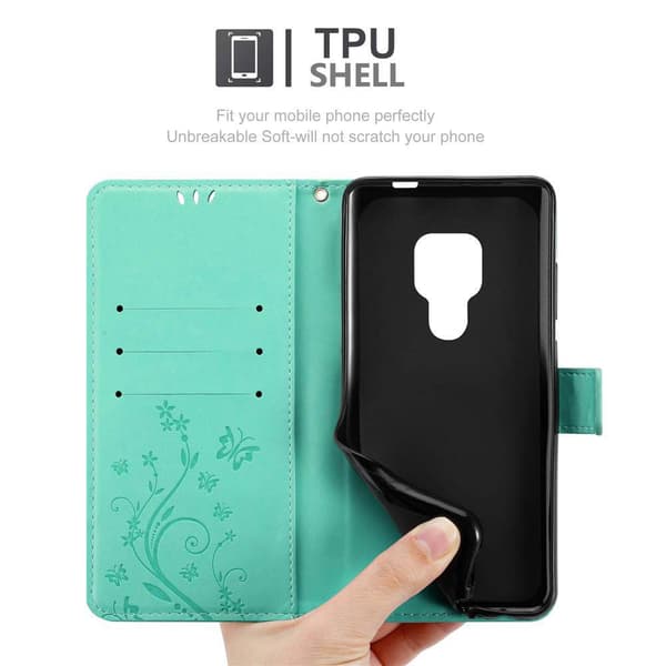 Deksel til Huawei MATE 20 Lommebokdeksel i blomster design med magnetisk lukking, stativfunksjon og kortplasser