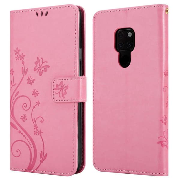 Huawei MATE 20 Skal Fodral i blomdesign Mobilskydd Case Cover med magnetisk stängning, ståfunktion och kortplatser