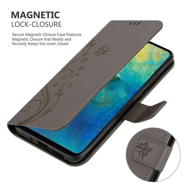 Deksel til Huawei MATE 20 Lommebokdeksel i blomster design med magnetisk lukking, stativfunksjon og kortplasser