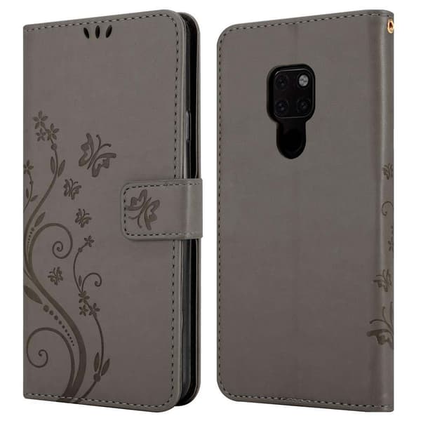 Huawei MATE 20 Skal Fodral i blomdesign Mobilskydd Case Cover med magnetisk stängning, ståfunktion och kortplatser