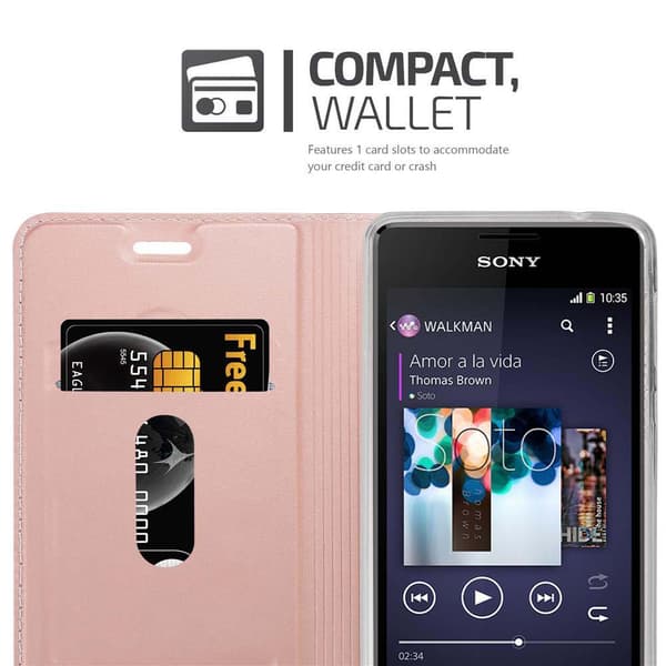 Sony Xperia E1 Skal Fodral med magnetisk stängning, ståfunktion och kortficka Mobilskydd