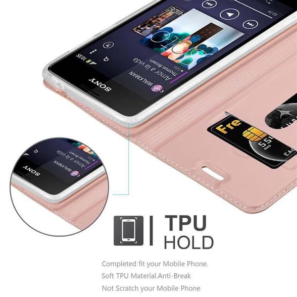 Sony Xperia E1 Skal Fodral med magnetisk stängning, ståfunktion och kortficka Mobilskydd