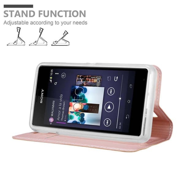 Sony Xperia E1 Skal Fodral med magnetisk stängning, ståfunktion och kortficka Mobilskydd