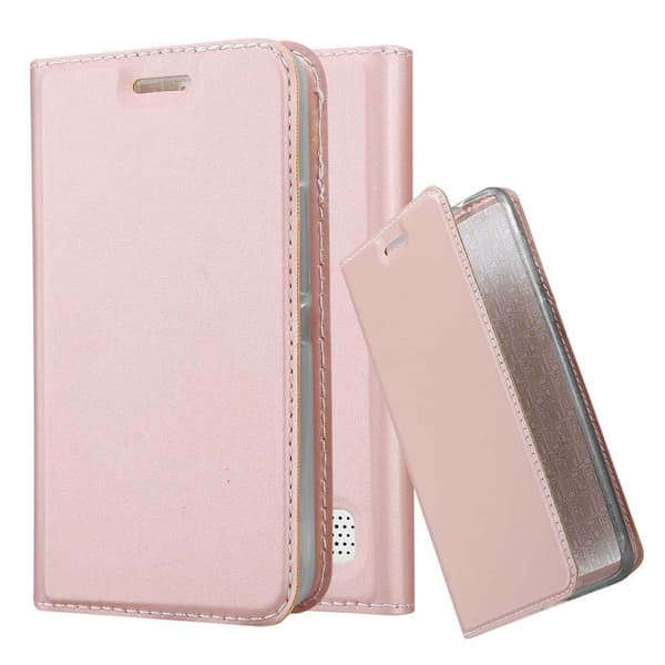 Sony Xperia E1 Skal Fodral med magnetisk stängning, ståfunktion och kortficka Mobilskydd CLASSY ROSE GULD