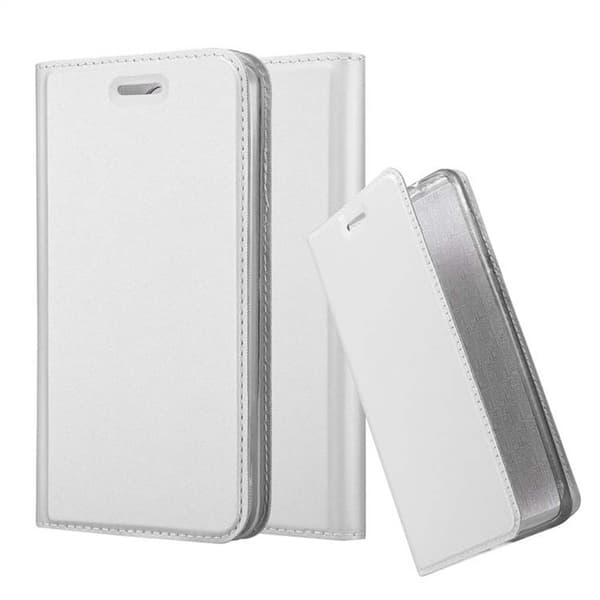 LG K8 2017 Skal Fodral med magnetisk stängning, ståfunktion och kortficka Mobilskydd CLASSY SILVER