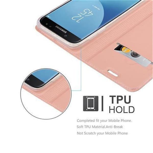 Deksel til Samsung Galaxy J7 2017 Lommebokdeksel med magnetisk lukking, stativfunksjon og kortlomme