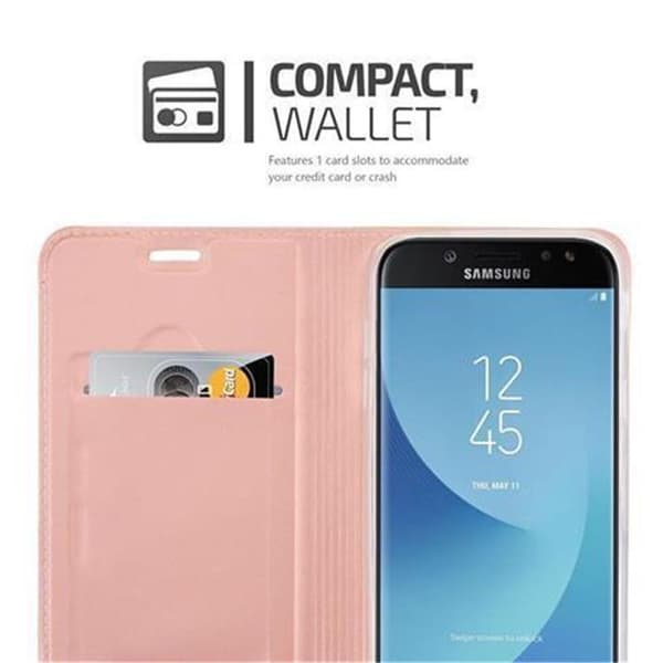 Deksel til Samsung Galaxy J7 2017 Lommebokdeksel med magnetisk lukking, stativfunksjon og kortlomme