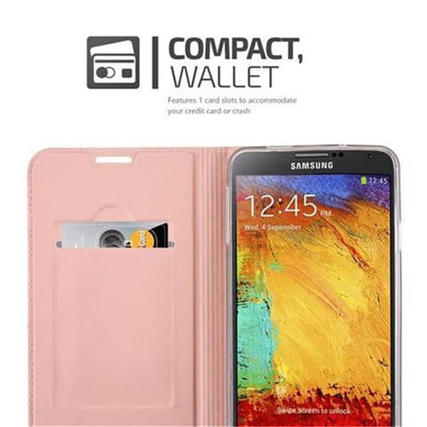 Samsung Galaxy NOTE 3 Skal Fodral med magnetisk stängning, ståfunktion och kortficka Mobilskydd
