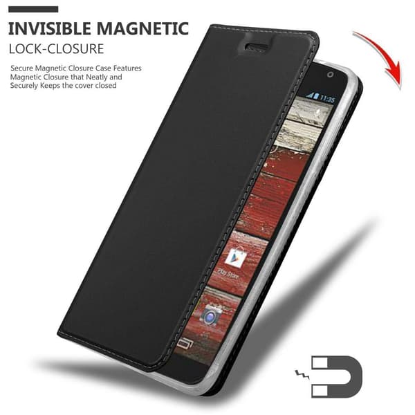 Deksel til Motorola MOTO G2 Lommebokdeksel med magnetisk lukking, stativfunksjon og kortlomme