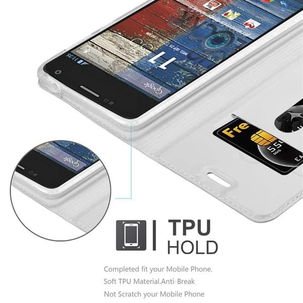 Deksel til Motorola MOTO G2 Lommebokdeksel med magnetisk lukking, stativfunksjon og kortlomme