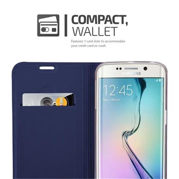 Samsung Galaxy S6 EDGE Skal Fodral med magnetisk stängning, ståfunktion och kortficka Mobilskydd