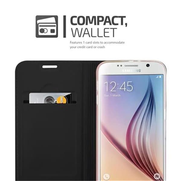 Samsung Galaxy S6 Skal Fodral med magnetisk stängning, ståfunktion och kortficka Mobilskydd