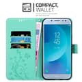 Pikkukuva 3 / 8: Samsung Galaxy J5 2017 Suojakotelo Suojakuori Lompakkokotelo Matkapuhelinkotelo Kukat jossa on magneettisuljenta, jalusta-toiminto ja korttipaikat