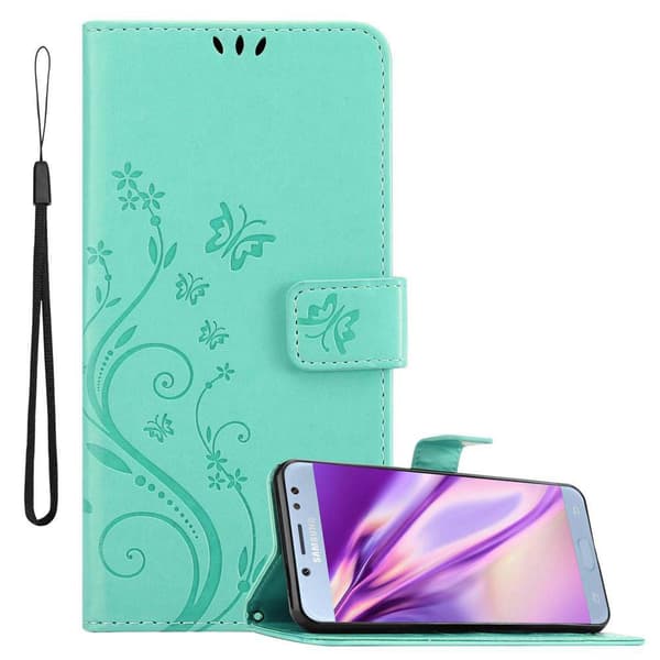 Samsung Galaxy J5 2017 Suojakotelo Suojakuori Lompakkokotelo Matkapuhelinkotelo Kukat jossa on magneettisuljenta, jalusta-toiminto ja korttipaikat