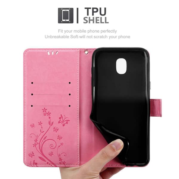 Samsung Galaxy J5 2017 Pungetui Cover Blomster ()