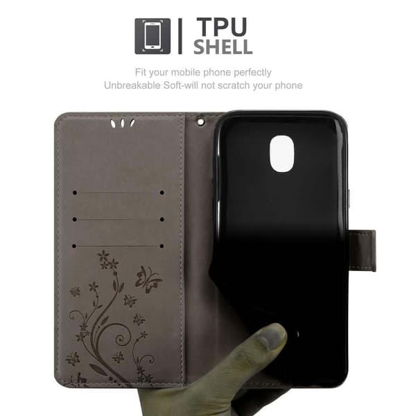 Samsung Galaxy J5 2017 Suojakotelo Suojakuori Lompakkokotelo Matkapuhelinkotelo Kukat jossa on magneettisuljenta, jalusta-toiminto ja korttipaikat