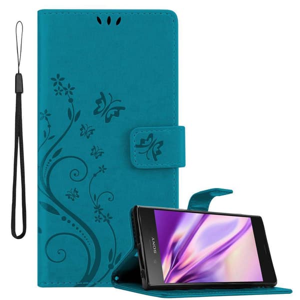 Deksel til Sony Xperia XZ1 Lommebokdeksel i blomster design med magnetisk lukking, stativfunksjon og kortplasser