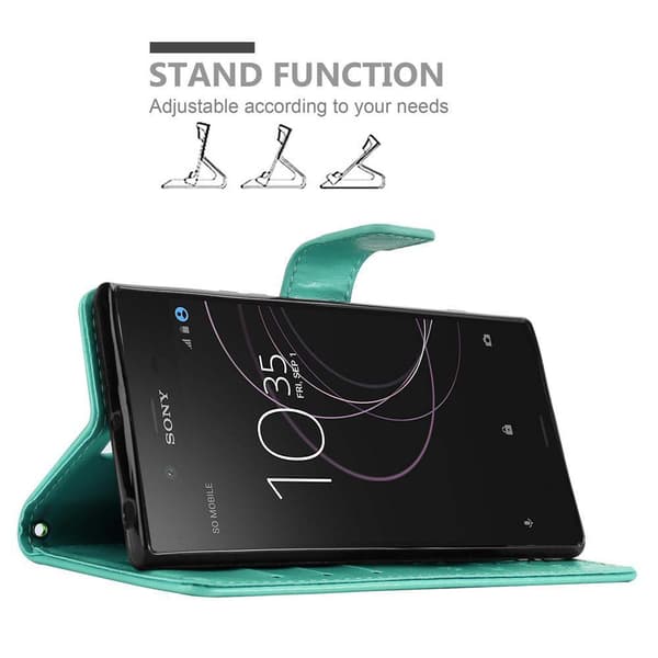 Deksel til Sony Xperia XZ1 Lommebokdeksel i blomster design med magnetisk lukking, stativfunksjon og kortplasser