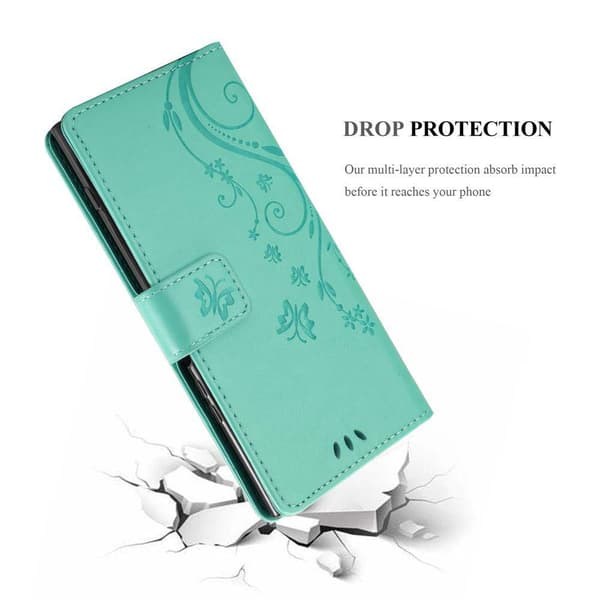 Sony Xperia XZ1 Skal Fodral i blomdesign Mobilskydd Case Cover med magnetisk stängning, ståfunktion och kortplatser