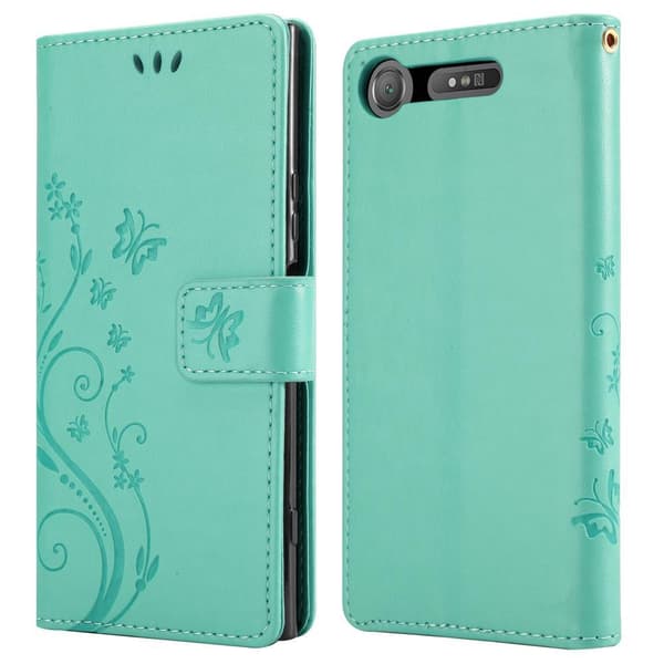 Sony Xperia XZ1 Skal Fodral i blomdesign Mobilskydd Case Cover med magnetisk stängning, ståfunktion och kortplatser