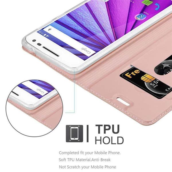Motorola MOTO G3 Suojakotelo Suojakuori Lompakkokotelo Matkapuhelinkotelo jossa magneettisuljenta, jalusta-toiminto ja korttitasku