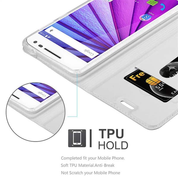 Motorola MOTO G3 Suojakotelo Suojakuori Lompakkokotelo Matkapuhelinkotelo jossa magneettisuljenta, jalusta-toiminto ja korttitasku