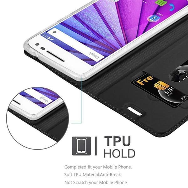 Motorola MOTO G3 Suojakotelo Suojakuori Lompakkokotelo Matkapuhelinkotelo jossa magneettisuljenta, jalusta-toiminto ja korttitasku