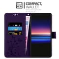 Miniatyrbilde 5 av 11: Deksel til Sony Xperia 1 / Xperia XZ4 Lommebokdeksel i blomster design med magnetisk lukking, stativfunksjon og kortplasser