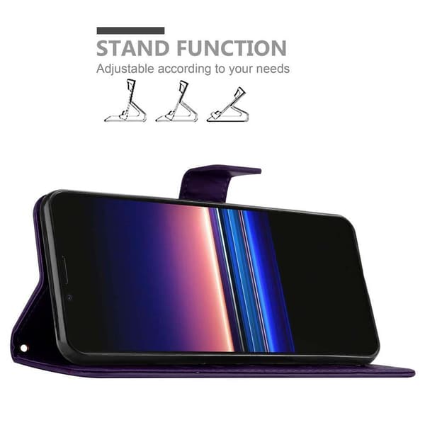 Deksel til Sony Xperia 1 / Xperia XZ4 Lommebokdeksel i blomster design med magnetisk lukking, stativfunksjon og kortplasser