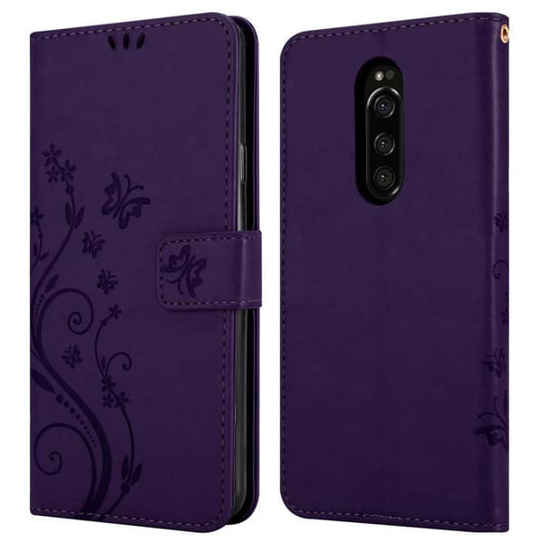 Deksel til Sony Xperia 1 / Xperia XZ4 Lommebokdeksel i blomster design med magnetisk lukking, stativfunksjon og kortplasser