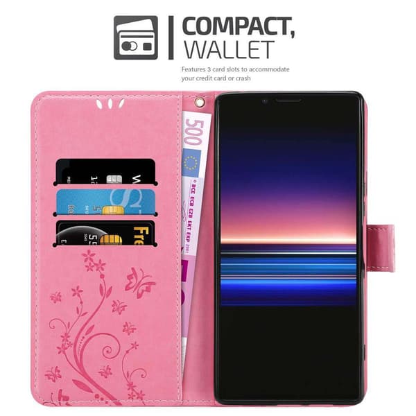 Sony Xperia 1 / Xperia XZ4 Skal Fodral i blomdesign Mobilskydd Case Cover med magnetisk stängning, ståfunktion och kortplatser