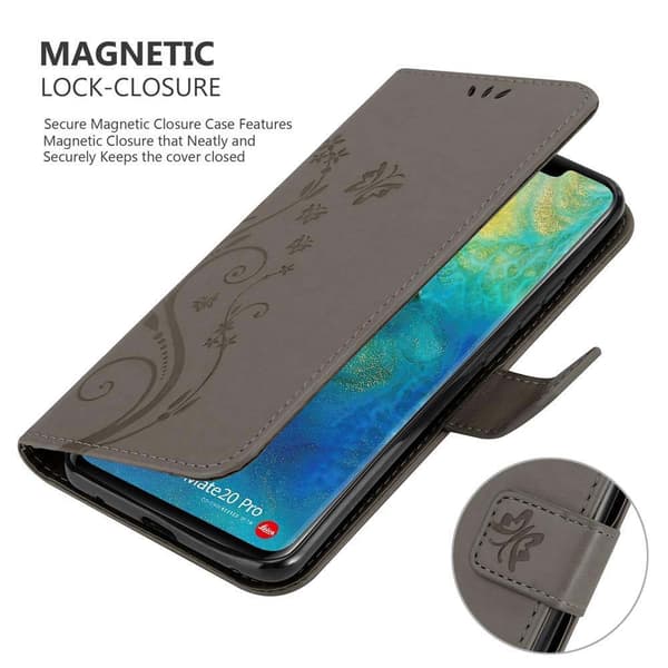 Huawei MATE 20 PRO Skal Fodral i blomdesign Mobilskydd Case Cover med magnetisk stängning, ståfunktion och kortplatser