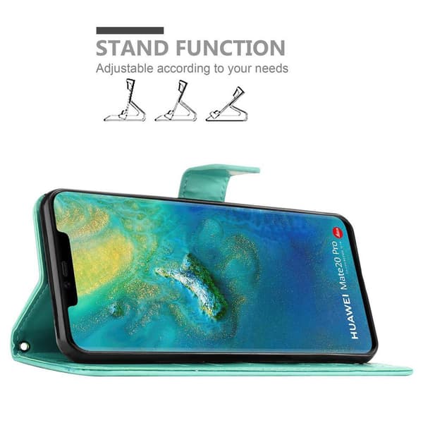Huawei MATE 20 PRO Skal Fodral i blomdesign Mobilskydd Case Cover med magnetisk stängning, ståfunktion och kortplatser