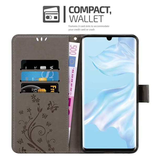 Huawei P30 PRO Suojakotelo Suojakuori Lompakkokotelo Matkapuhelinkotelo Kukat jossa on magneettisuljenta, jalusta-toiminto ja korttipaikat