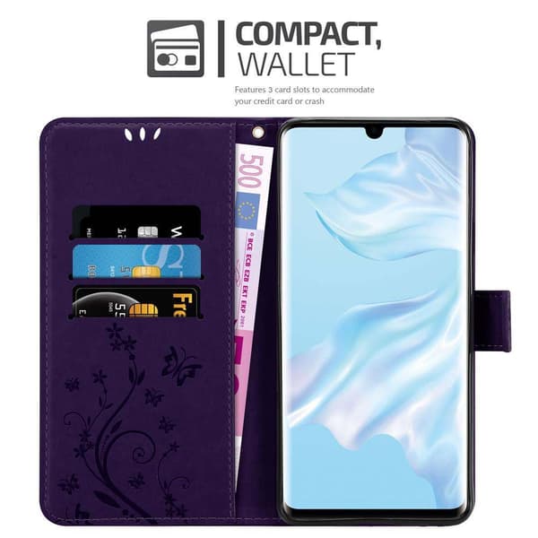 Huawei P30 PRO Suojakotelo Suojakuori Lompakkokotelo Matkapuhelinkotelo Kukat jossa on magneettisuljenta, jalusta-toiminto ja korttipaikat