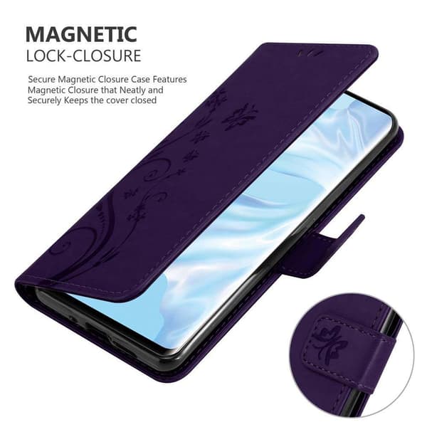 Huawei P30 PRO Suojakotelo Suojakuori Lompakkokotelo Matkapuhelinkotelo Kukat jossa on magneettisuljenta, jalusta-toiminto ja korttipaikat